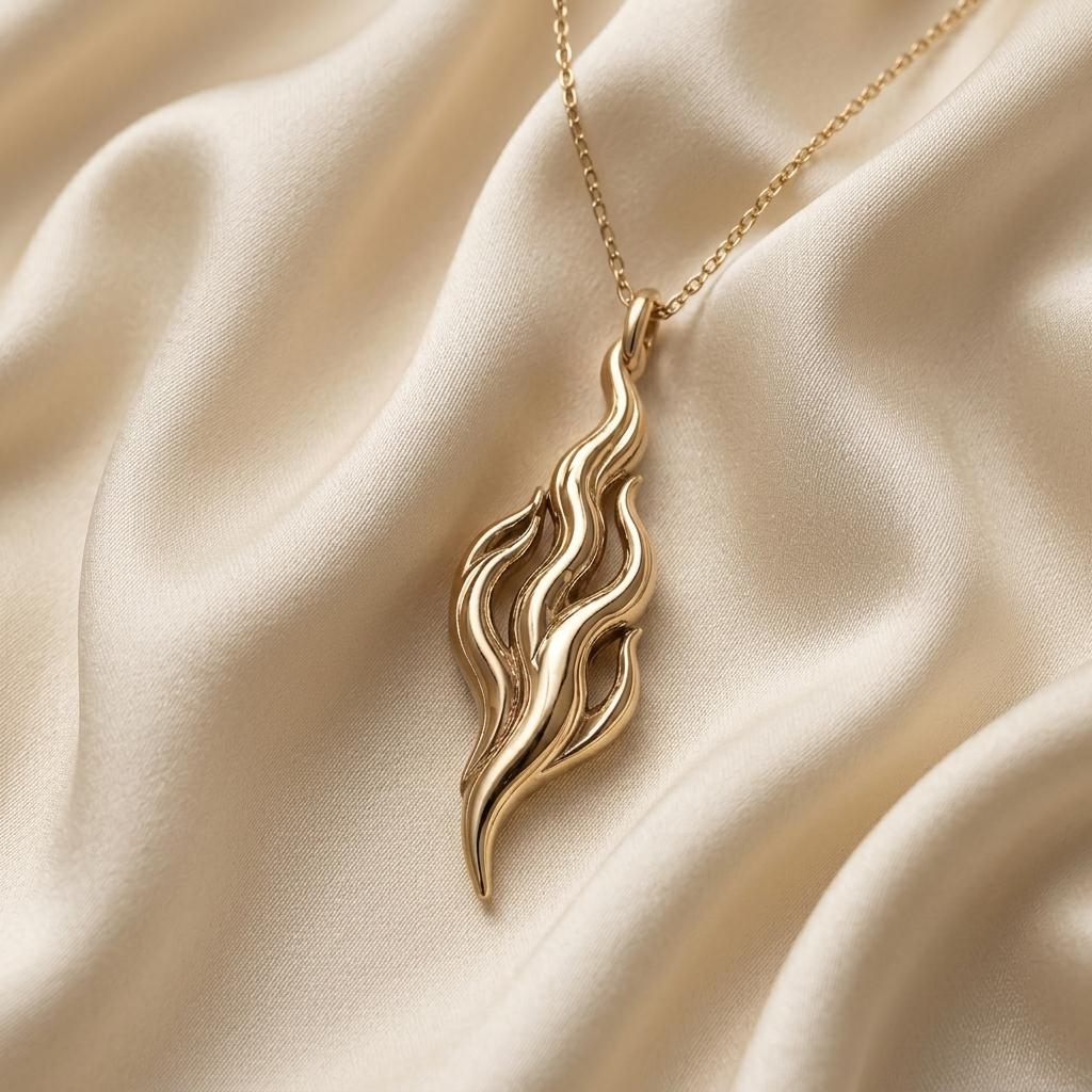 Flame of Venus Pendant necklace | 925 Sterling Silver | Modern Flame Design | Empowerment Gift