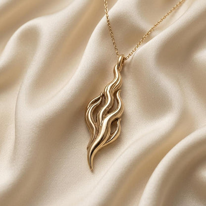 Flame of Venus Pendant necklace | 925 Sterling Silver | Modern Flame Design | Empowerment Gift