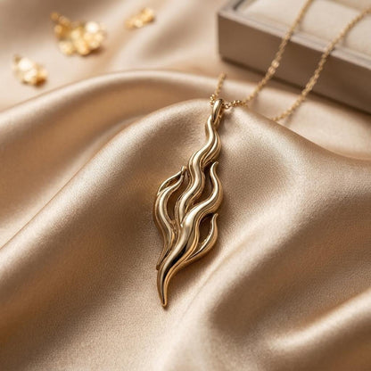 Flame of Venus Pendant necklace | 925 Sterling Silver | Modern Flame Design | Empowerment Gift
