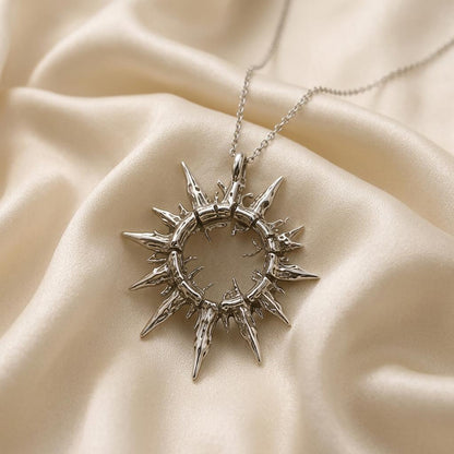 Solar Fragment Pendant Necklace | 925 Sterling Silver | Celestial Fragment Style | Unique Statement Gift