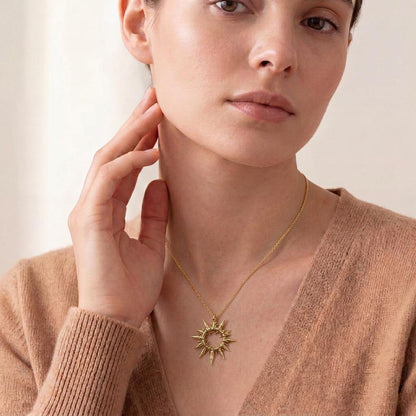 Solar Fragment Pendant Necklace | 925 Sterling Silver | Celestial Fragment Style | Unique Statement Gift