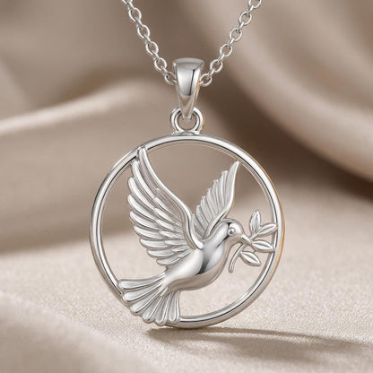 Silver Dove Pendant | 925 Sterling Silver | Symbolic Peace & Hope | Meaningful Gift for Her