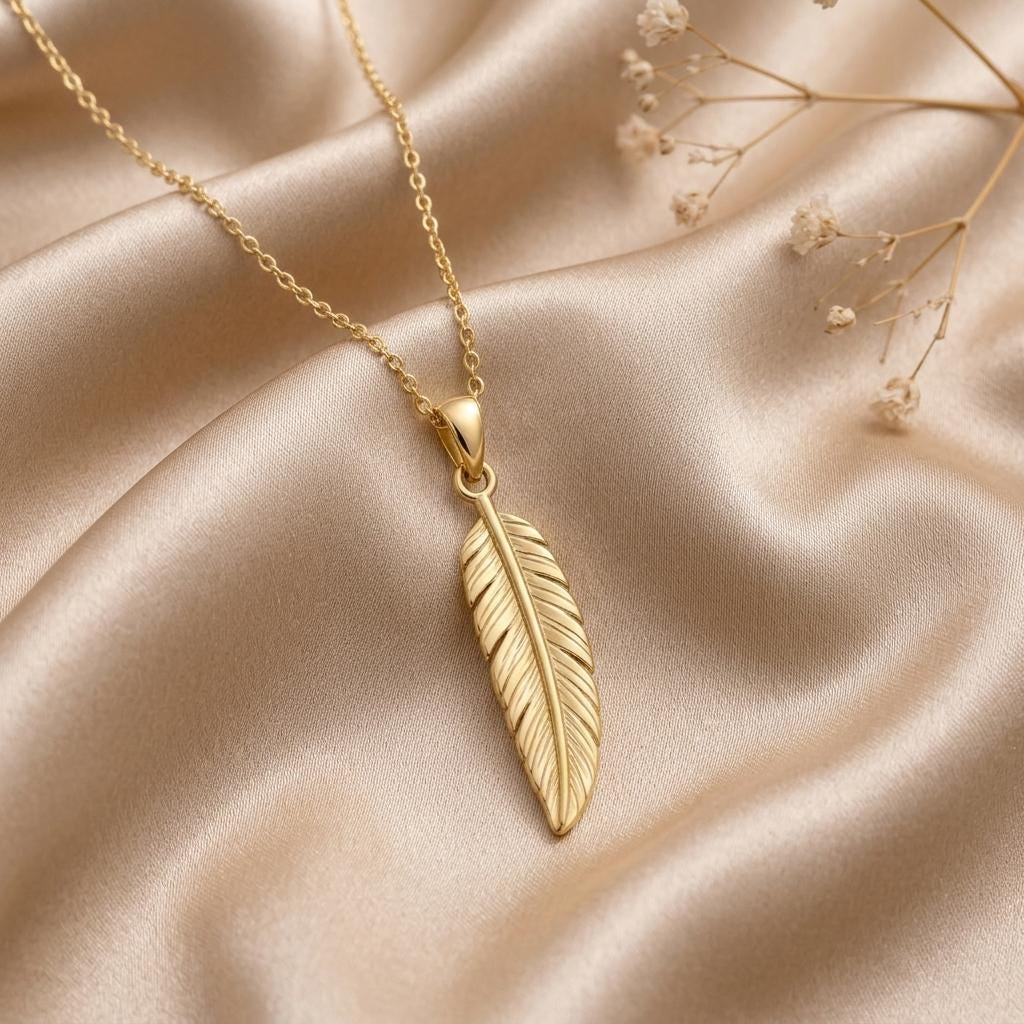 Feather Pendant necklace | 925 Sterling Silver | Nature Inspired & Symbolic | Thoughtful Gift for Her
