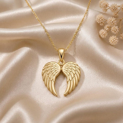 Angel Wings Necklace | 925 Sterling Silver | Symbolic , Spiritual | Memorial & Comfort Gift