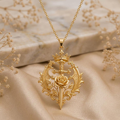 Sovereign Roseblade Necklace | Sterling Silver | Royal Gothic Floral | Empowerment Gift