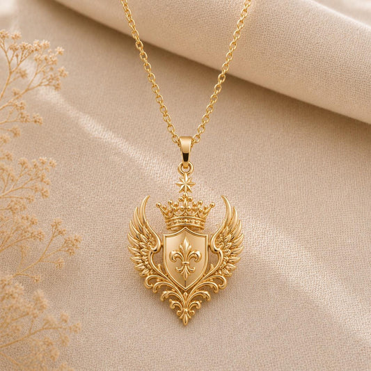 Queen Seraph Crest Pendant | 925 Sterling Silver | Royal Angelic Crest | Empowerment Gift
