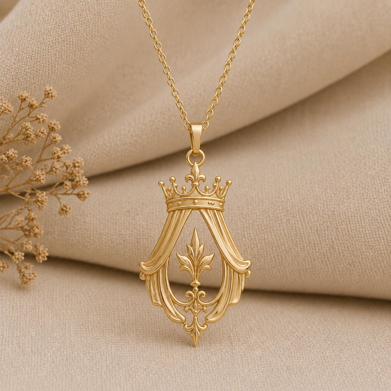 Imperial Crown Veil Necklace | 925 Sterling Silver | Regal Vintage Style | Meaningful Milestone Gift
