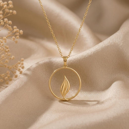 Halo Leaf Necklace | 925 Sterling Silver | Nature Inspired Design | Meaningful Gift for Her