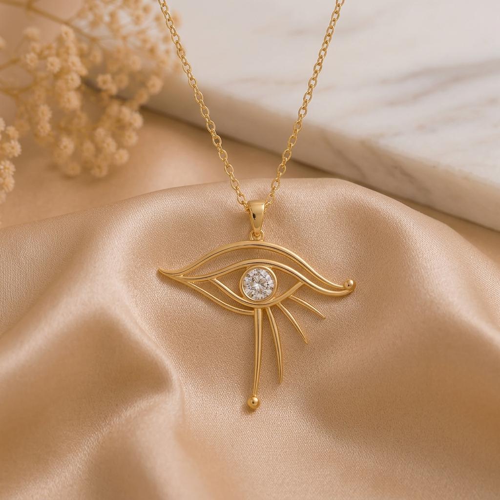 Celestial Eye Pendant | 925 Sterling Silver | Ancient Egyptian Symbol | Spiritual Protection Gift