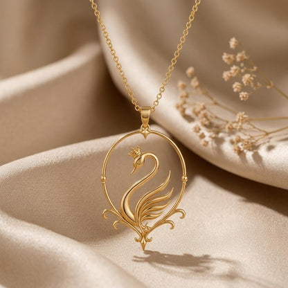 Swan Aura Pendant | 925 Sterling Silver | Elegant Royal Swan Necklace | Meaningful Gift for Her