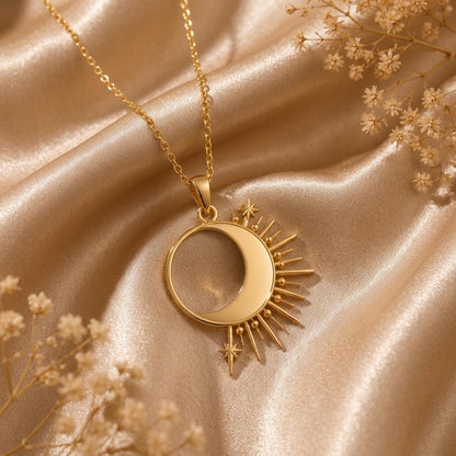 Solar Eclipse Necklace | Sterling Silver | Celestial Theme | Meaningful Gift
