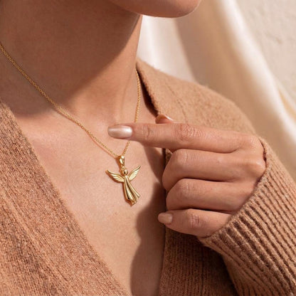 Sculpted Angel Pendant | 925 Sterling Silver | Guardian Angel Theme | Sympathy & Protection Gift
