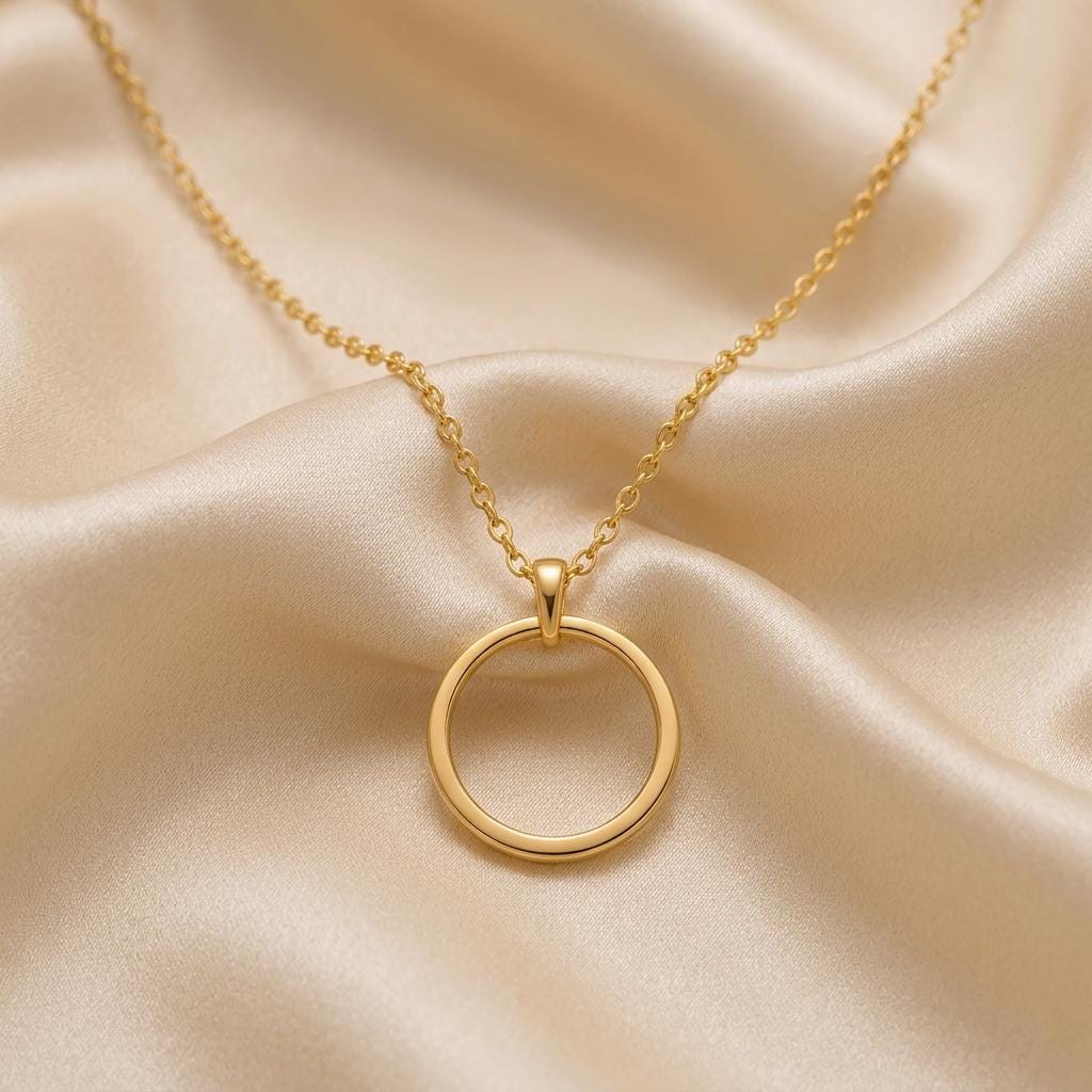 Open Circle Eternal Necklace | 925 Sterling Silver for Women | Minimalist Symbolic Design | Meaningful Everyday Gift