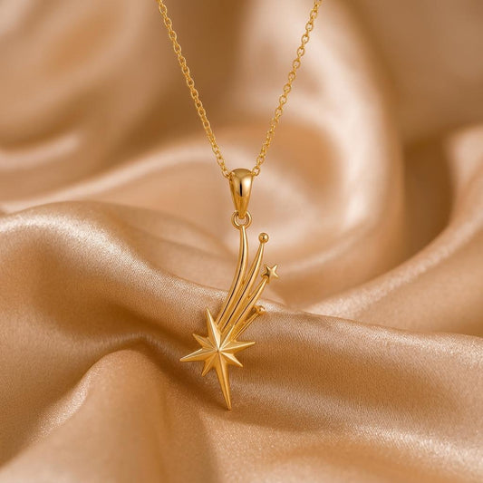 Falling Star Pendant | 925 Sterling Silver | Celestial Star Theme | Wish & Dream Gift