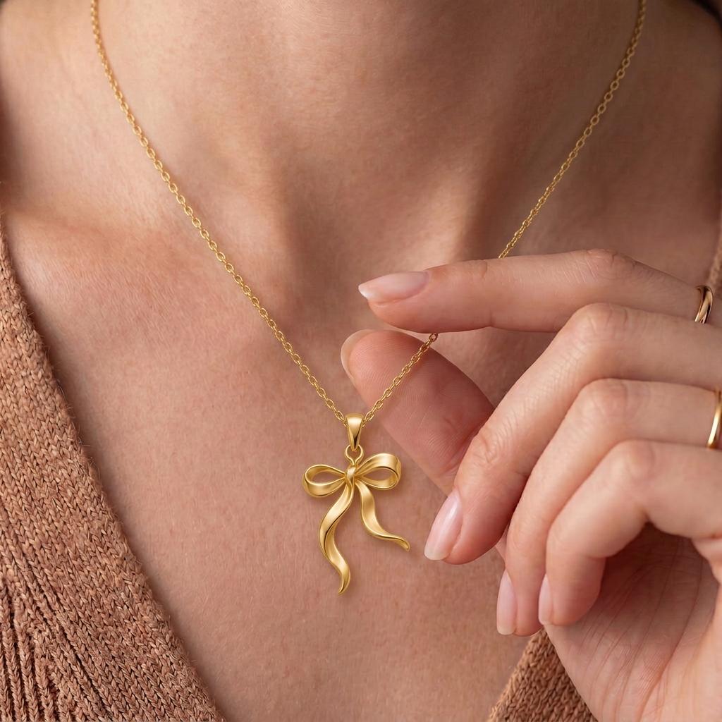 Ribbon Flow Necklace | 925 Sterling Silver | Elegant Ribbon Design | Thoughtful Gift for Her