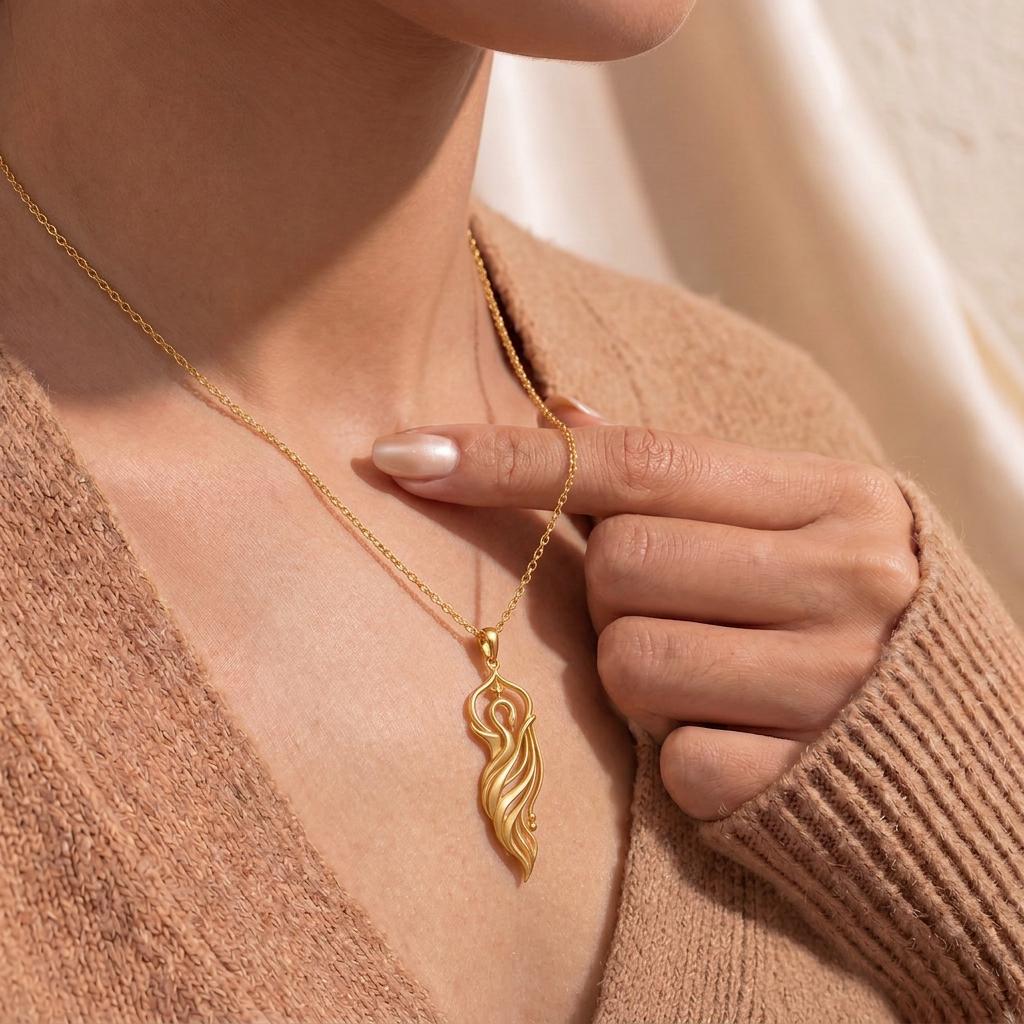Swan Veil Crest pendant | 925 Sterling Silver | Elegant Nature Inspired | Meaningful Occasion Gift