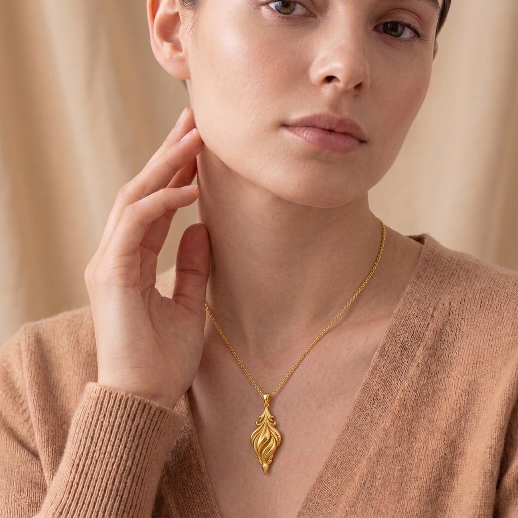 Sacred Aurora Drop pendant | Sterling Silver | Organic Flowing Design | Meaningful Gift for Her