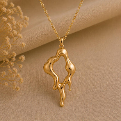 Liquid Relic Pendant | Sterling Silver | Abstract Fluid Design | Unique Statement Gift