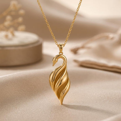 Swan Veil Pendant | 925 Sterling Silver | Elegant Nature Inspired | Symbolic Love Gift