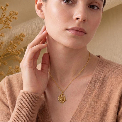 Celestial Fossil Pendant | Sterling Silver | Mystical Nature Design | Meaningful Gift