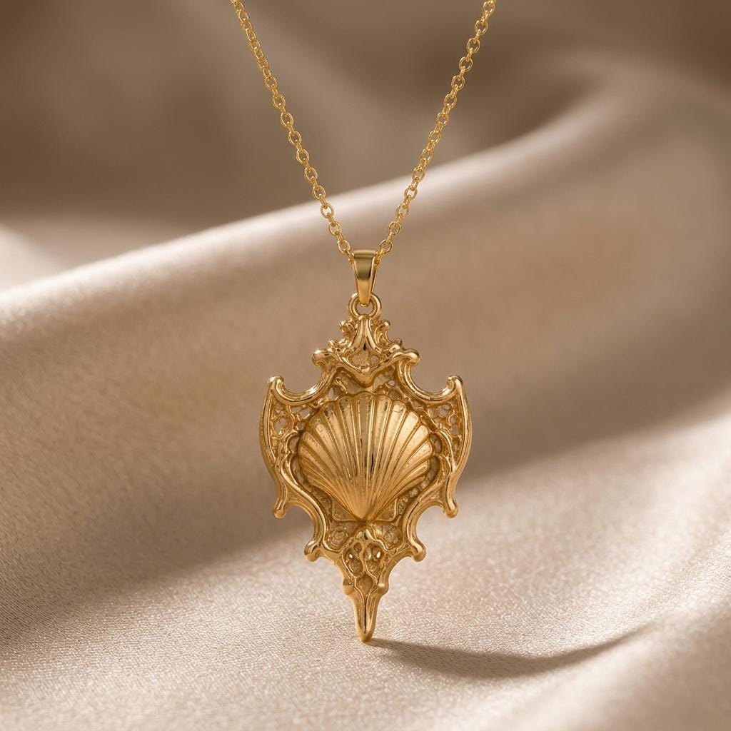 Sacred Shell Relic pendant | 925 Sterling Silver | Ornate Coastal Style | Meaningful Gift