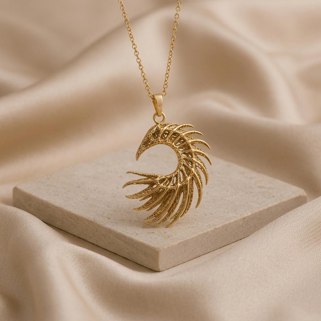 Eclipse Serpent Pendant | 925 Sterling Silver | Mythological Celestial Theme | Symbolic Gift for Her