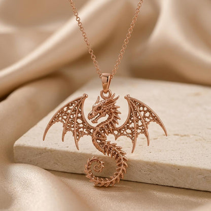 Ancient Dragon Fossil | 925 Sterling Silver | Mythical Dragon Jewelry | Fantasy Lover Gift