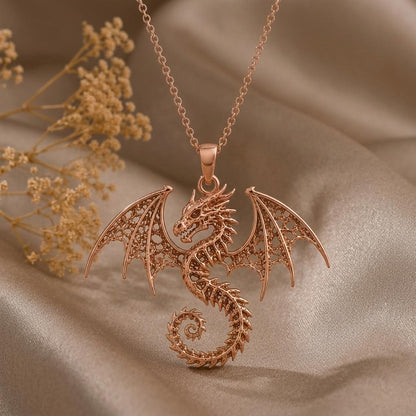 Ancient Dragon Fossil | 925 Sterling Silver | Mythical Dragon Jewelry | Fantasy Lover Gift