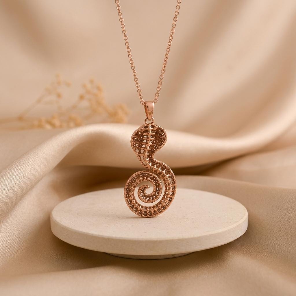 Sacred Cobra Fossil | Sterling Silver | Mystical Animal Design | Wisdom & Protection Gift