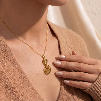 Sacred Cobra Fossil | Sterling Silver | Mystical Animal Design | Wisdom & Protection Gift
