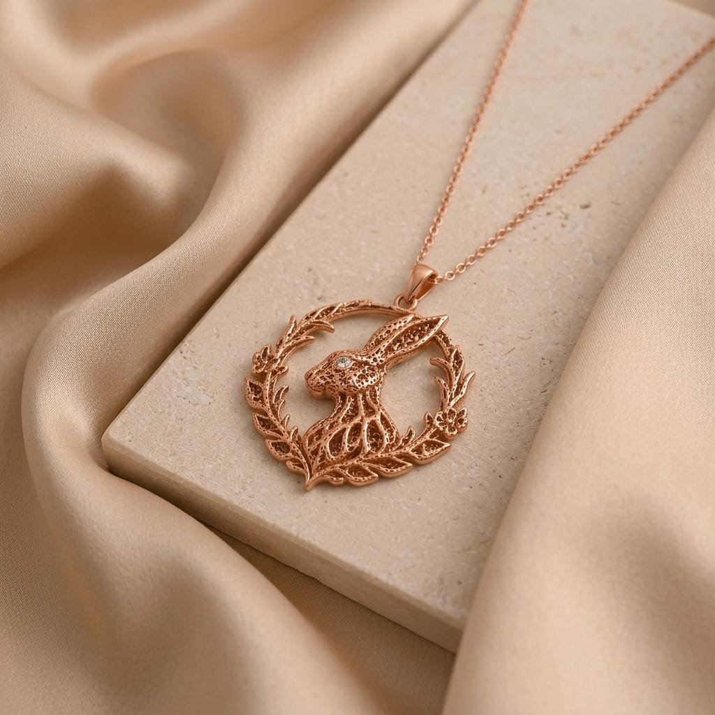 Fossil Rabbit Halo | Sterling Silver Necklace | Nature Inspired Woodland | Thoughtful Gift for Her