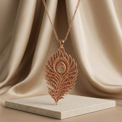 Lunar Peacock Relic pendant | 925 Sterling Silver | Peacock Feather Design | Meaningful Gift for Her