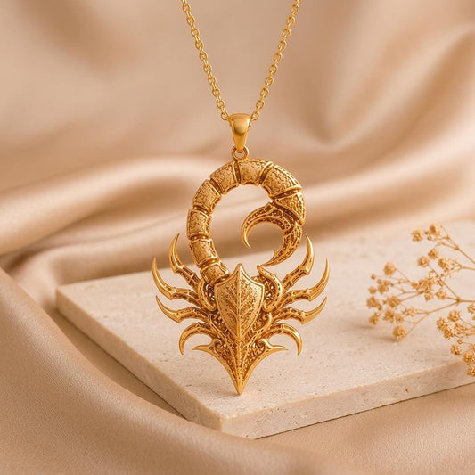 Fossil Scorpion Crest | 925 Sterling Silver for Men | Mythical Gothic Zodiac Theme | Strength Symbol Birthday Gift
