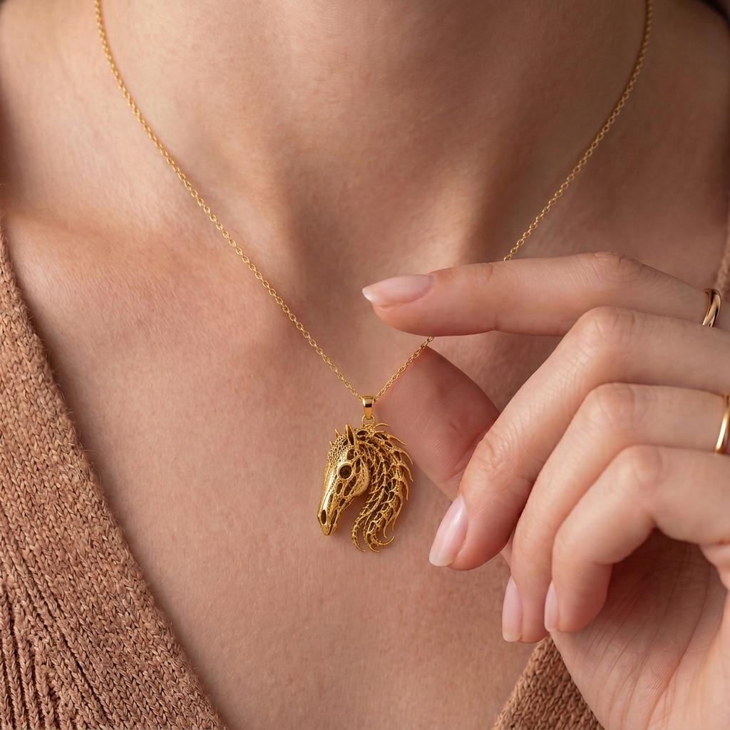 Sacred Horse Skull Relic pendant | 925 Sterling Silver | Mythical Animal Theme | Statement Piece Gift
