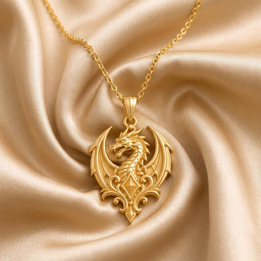 Dragon Crest Pendant | 925 Sterling Silver | Fantasy Dragon Theme | Gift for Fantasy Enthusiasts