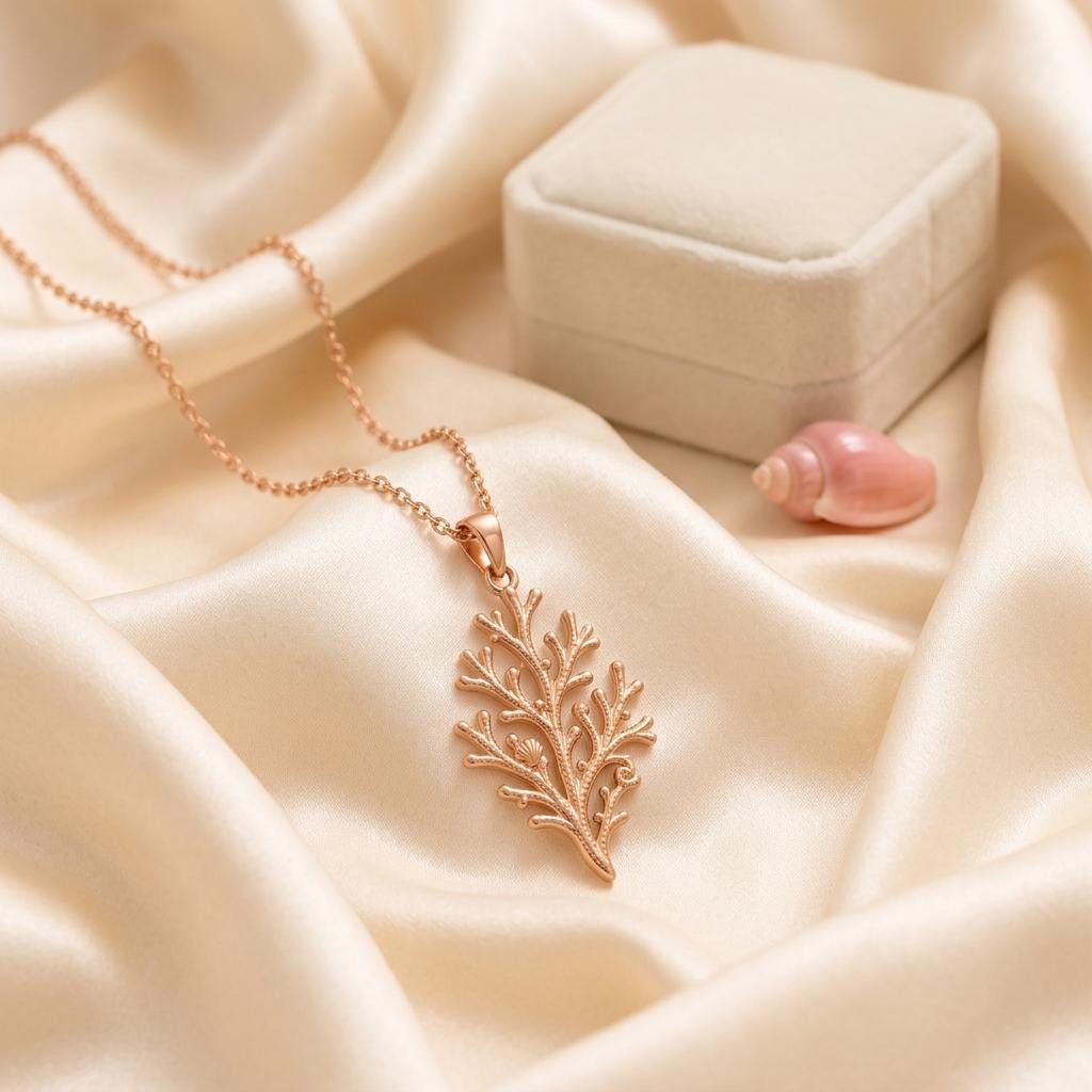 Coral Branch Pendant | 925 Sterling Silver | Oceanic Nature Inspired | Meaningful Ocean Lover Gift