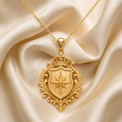 Noble Crest Pendant | 925 Sterling Silver | Regal Emblematic Design | Milestone & Guidance Gift