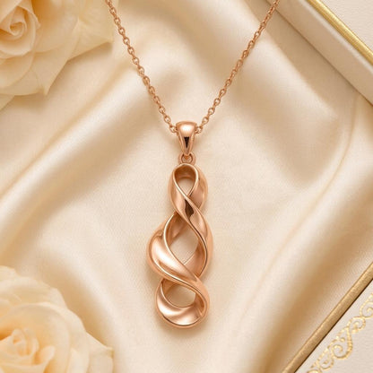 Sculptural Ribbon Necklace | 925 Sterling Silver | Modern Flowing Design | Thoughtful Gift for Her