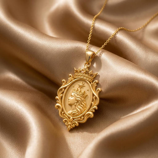Queen Aura Pendant | 925 Sterling Silver | Regal Vintage Style | Empowerment Gift for Her