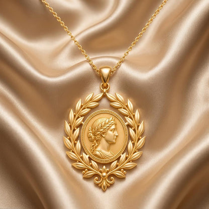 Roman Laurel Pendant | 925 Sterling Silver Jewelry | Classical Roman Theme | Victory & Achievement Gift