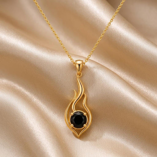 Sacred Flame Pendant | Gold Plated 925 Silver | Symbolic Flame Design | Empowerment Gift