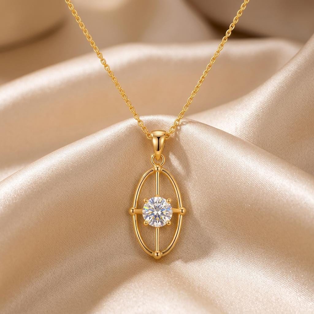 Venus Halo Necklace | 925 Sterling Silver | Celestial Halo Design | Thoughtful Gift for Her