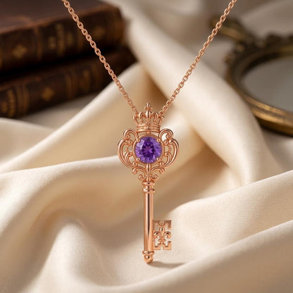 Imperial Key Pendant | Gold Plated 925 Sterling Silver | Royal Fantasy Whimsical | Empowerment Gift for Her
