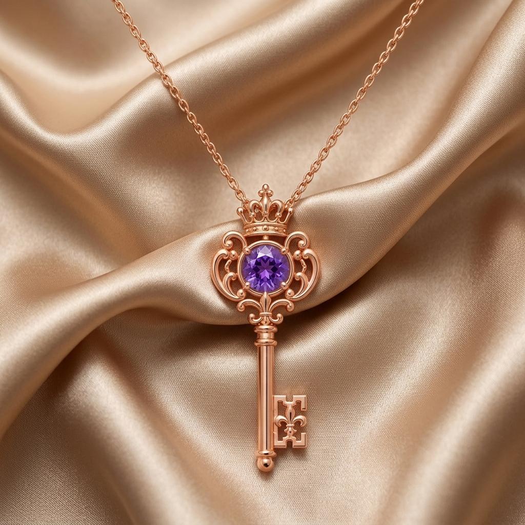 Imperial Key Pendant | Gold Plated 925 Sterling Silver | Royal Fantasy Whimsical | Empowerment Gift for Her