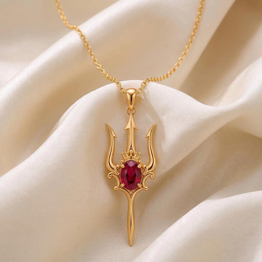 Ocean Queen Trident Pendant | 925 Sterling Silver | Mythical Ocean Theme | Empowerment Gift