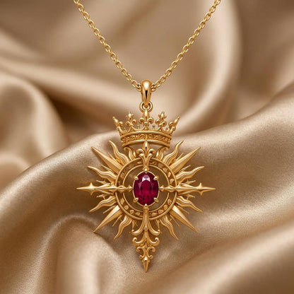 Solar Queen Sigil Pendant | 925 Sterling Silver | Royal Celestial Design | Empowerment Celebration Gift