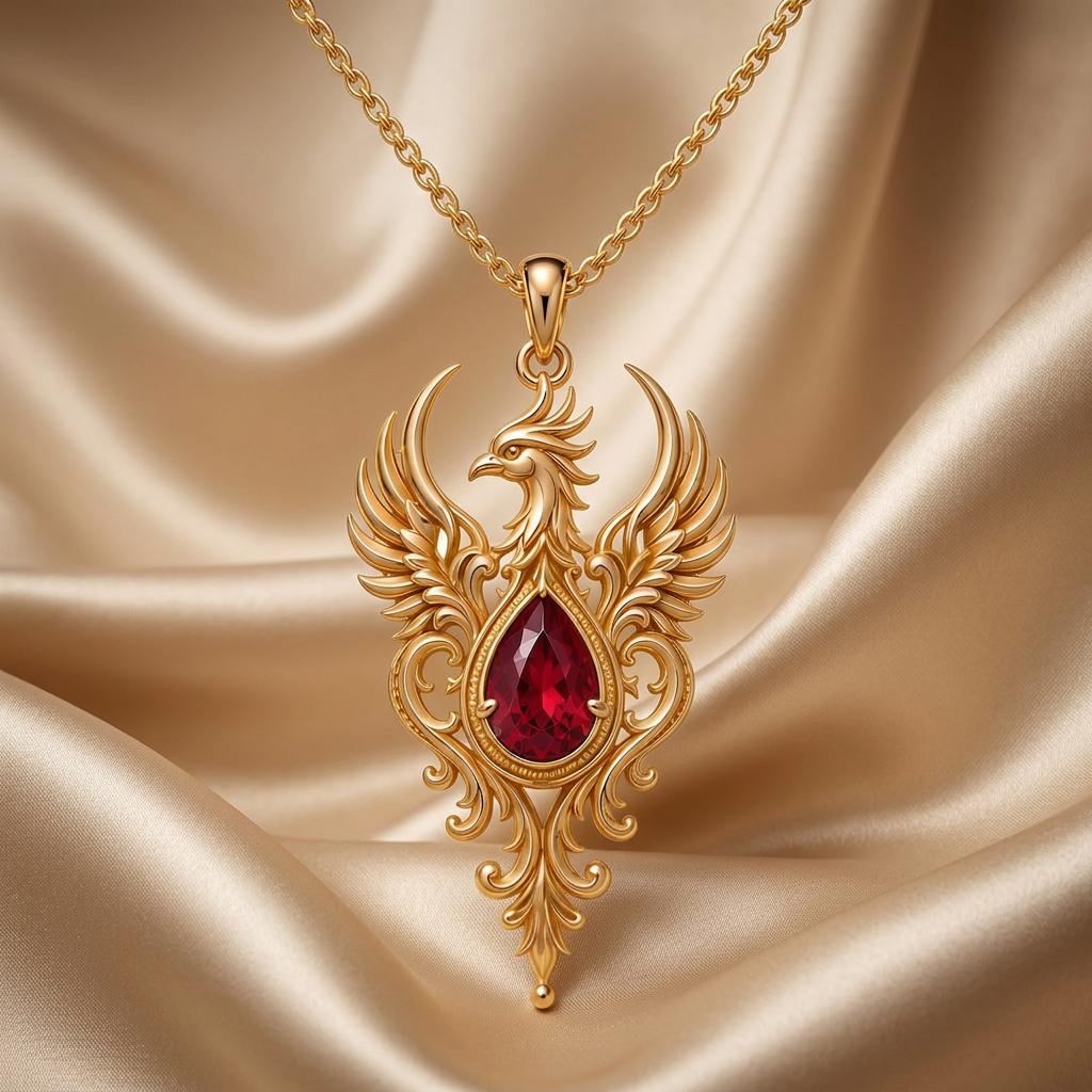 Phoenix Tear Necklace | 925 Sterling Silver | Mythological Rebirth Theme | Empowerment Gift for Her