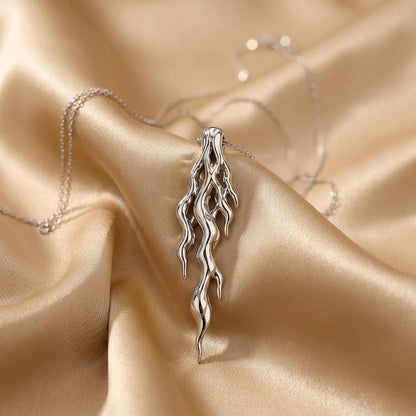 Molten Vein Pendant | 925 Sterling Silver | Organic Sculptural Design | Unique Statement Gift