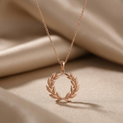 Laurel Crown Necklace | 925 Sterling Silver | Victory - Achievement Theme | Graduation & Success Gift
