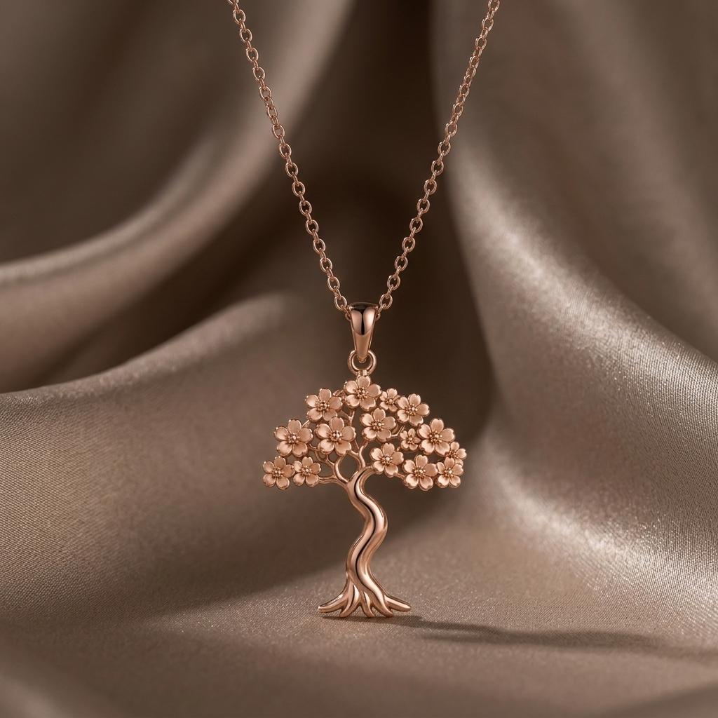 Sakura Bloom Pendant | 925 Sterling Silver | Cherry Blossom Tree | Symbolic Gift